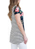 Floral and Striped Casual T-shirt