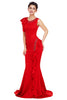 Asymmetric Pleats Detail Elegant Long Party Dress