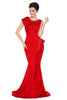 Asymmetric Pleats Detail Elegant Long Party Dress