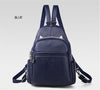 Women Backpacks Casual Black Soft Leather Multifunction Zipper