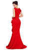 Asymmetric Pleats Detail Elegant Long Party Dress