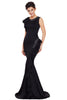 Asymmetric Pleats Detail Elegant Long Party Dress