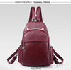Women Backpacks Casual Black Soft Leather Multifunction Zipper