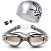 Cooling Swimming Goggles with Hat + Ear Plug + Nose Clip