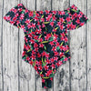 2019 New Sexy Off the Shoulder Solid Swimwear Women One Piece Swimsuit