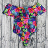 2019 New Sexy Off the Shoulder Solid Swimwear Women One Piece Swimsuit