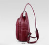 Women Backpacks Casual Black Soft Leather Multifunction Zipper