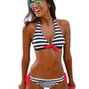 Color stripe bikini split