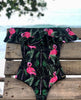 2019 New Sexy Off the Shoulder Solid Swimwear Women One Piece Swimsuit