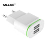 US EU Plug 2 Ports USB Charger