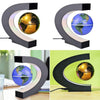 C shape Black Blue LED World Map
