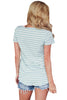 Floral and Striped Casual T-shirt