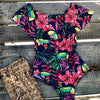 2019 New Sexy Off the Shoulder Solid Swimwear Women One Piece Swimsuit