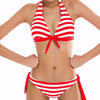 Color stripe bikini split