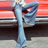 Spring autumn Wide Leg Distressed Flared Jeans