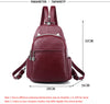 Women Backpacks Casual Black Soft Leather Multifunction Zipper