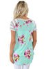 Floral and Striped Casual T-shirt