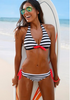 Color stripe bikini split