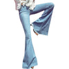 Spring autumn Wide Leg Distressed Flared Jeans