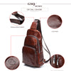 GSQ Hot Genuine Leather Men Crossbody Coffee Chest  Bags