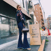 Fashion High Waist Flare Jeans Women Bell Bottom Denim