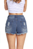Blue Medium Wash Denim Destroyed Shorts