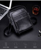 BULLCAPTAIN 2019 Men's Leather Fashion Zip Crossbody Bag