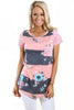 Floral and Striped Casual T-shirt