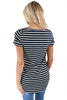 Floral and Striped Casual T-shirt