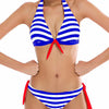 Color stripe bikini split