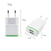 US EU Plug 2 Ports USB Charger