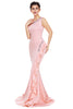 Asymmetric Pleats Detail Elegant Long Party Dress