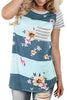Floral and Striped Casual T-shirt