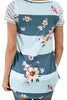 Floral and Striped Casual T-shirt
