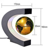 C shape Black Blue LED World Map