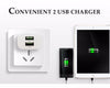XEDAIN EU/USA Plug 2 Ports LED Light USB Charger