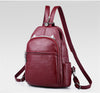 Women Backpacks Casual Black Soft Leather Multifunction Zipper