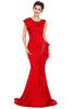 Asymmetric Pleats Detail Elegant Long Party Dress