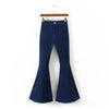 Fashion High Waist Flare Jeans Women Bell Bottom Denim