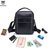 BULLCAPTAIN 2019 Men's Leather Fashion Zip Crossbody Bag