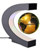C shape Black Blue LED World Map