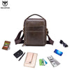 BULLCAPTAIN 2019 Men's Leather Fashion Zip Crossbody Bag