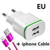 XEDAIN EU/USA Plug 2 Ports LED Light USB Charger