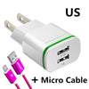 XEDAIN EU/USA Plug 2 Ports LED Light USB Charger