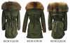 Soperwillton New 2017 Winter Jacket Women Real Large Raccoon Fur Collar Thick Loose size Coat outwear Parkas Army Green #A050