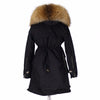 Soperwillton New 2017 Winter Jacket Women Real Large Raccoon Fur Collar Thick Loose size Coat outwear Parkas Army Green #A050