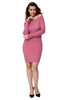 Off Shoulder Long Sleeve Rib Knit Sweater Dress
