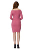 Off Shoulder Long Sleeve Rib Knit Sweater Dress