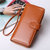 Oil Leather Long Hasp Wallet
