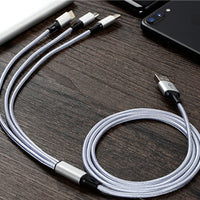 USB Cable For iPhone 7 6 6s 5 5s se Charging Charger Type C Micro USB Cable For Android 3 in 1